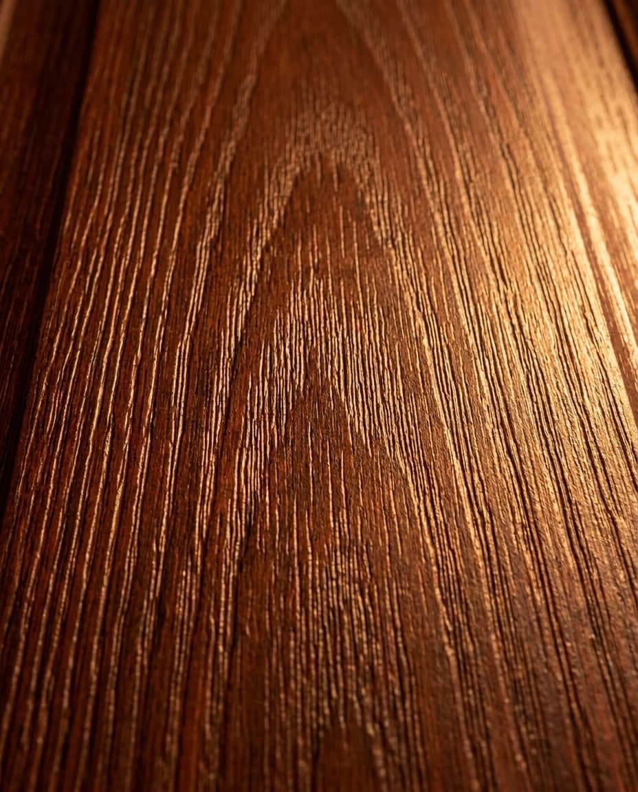 Close-up of fiberglass door grain showing realistic wood texture
